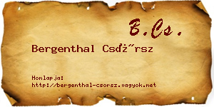 Bergenthal Csörsz névjegykártya